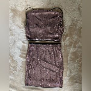 Two piece sequined skirt set size small.